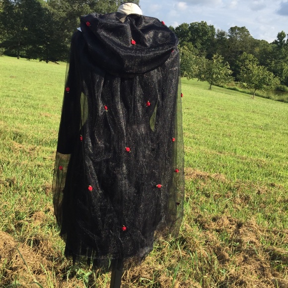 New MODCLOTH Black Tulle Dress + NWT Tulle Cape. GOTH HALLOWEEN DRESS & CAPE - Picture 4 of 16